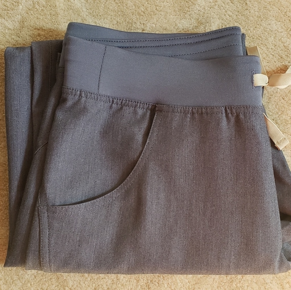 Figs Kade cargo scrub pants heather denim